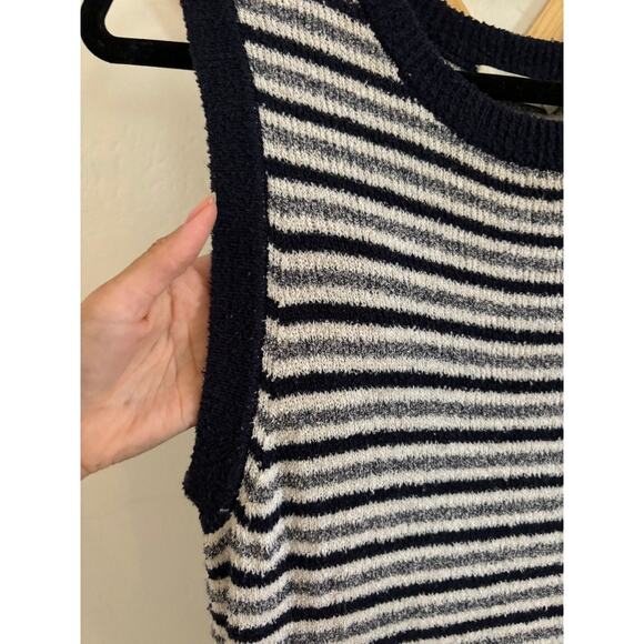 Rag & Bone Dress Women's Small Lindsey Terry Cloth Stripes Navy White Sleeveless - Picture 3 of 6